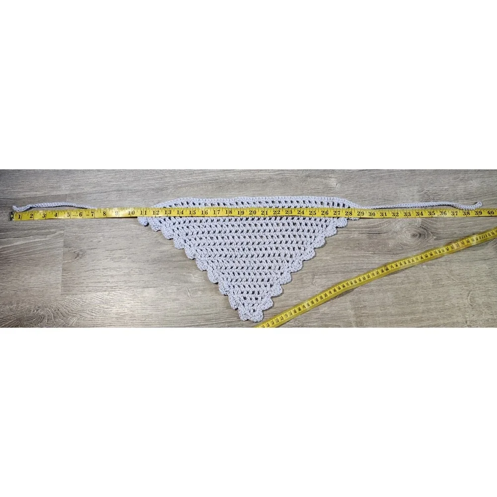 Handmade Crochet Triangle Head Scarf Cotton‎ Boho Hippie Festival Cottage Violet